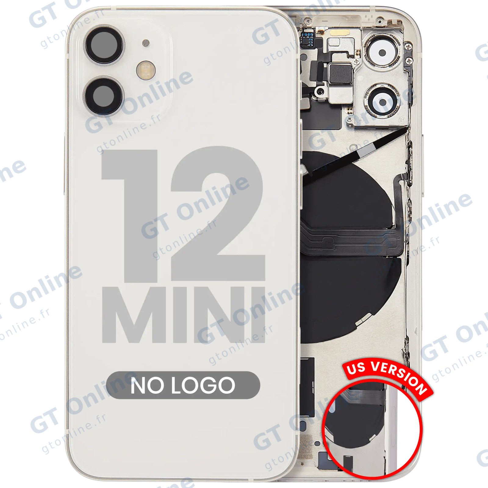 Châssis pour Apple iPhone 12 Mini (version US, compatible premium, blanc)