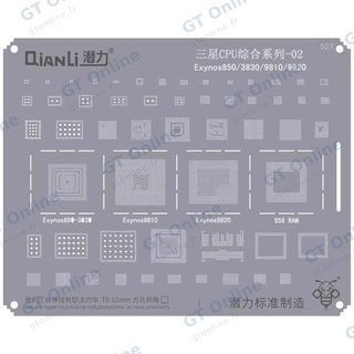 Pochoir de rebillage Qianli Bumblebee QS527 CPU Samsung 02 — Exynos 850/3830/9810/9820
