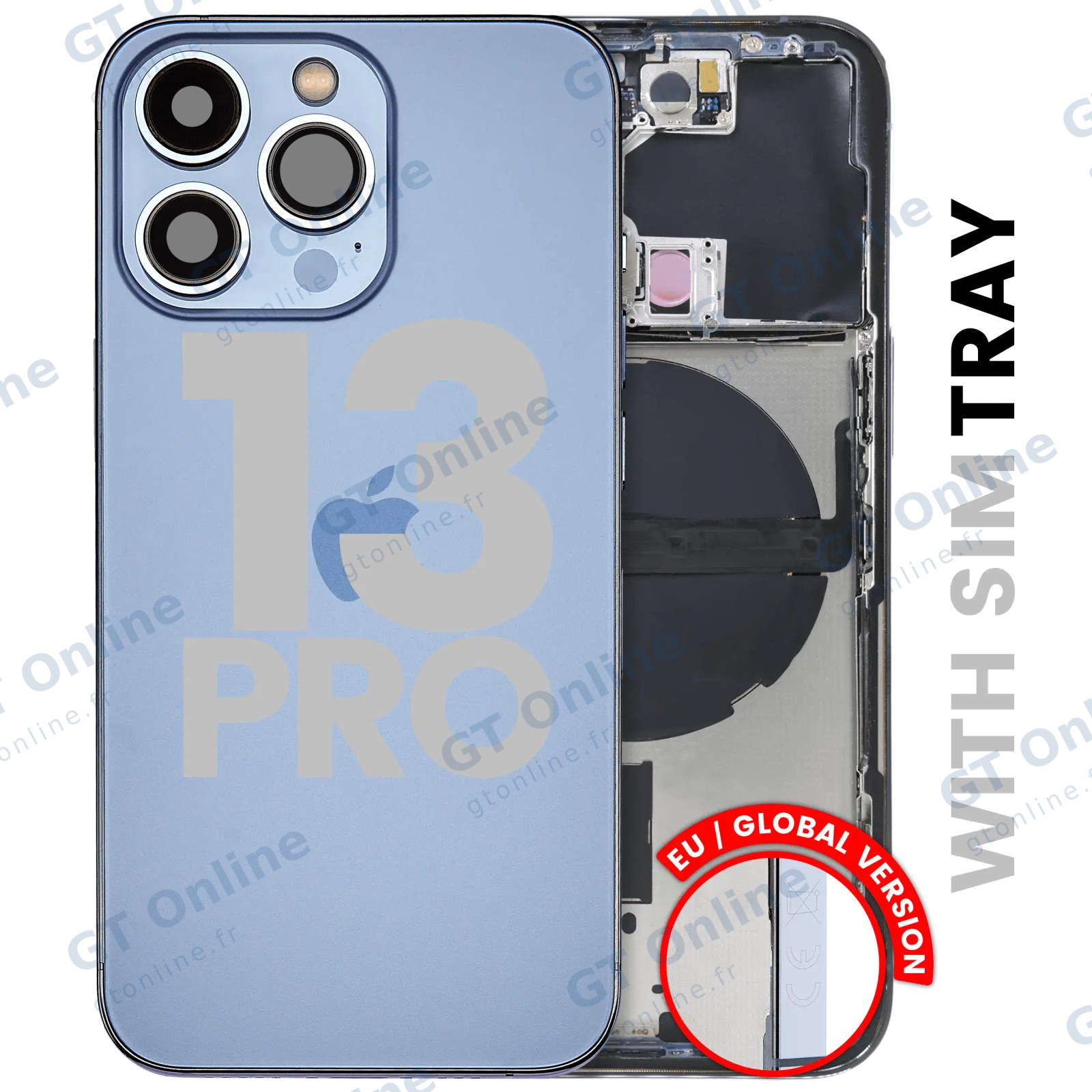 Châssis pour Apple iPhone 13 Pro (version EU, origine d'occasion — grade B, Sierra Blue)