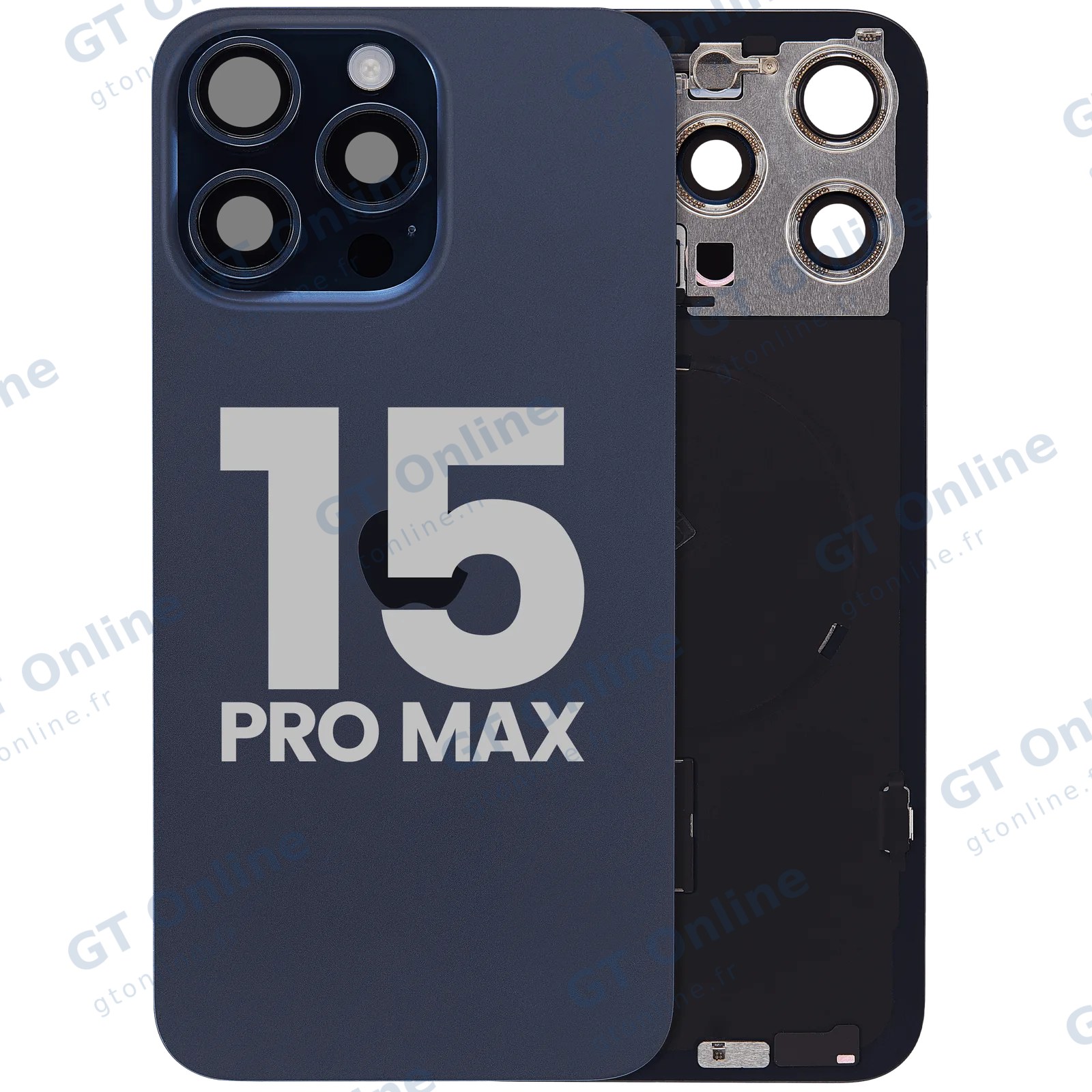 Vitre arrière pour Apple iPhone 15 Pro Max (origine d'occasion — grade A, Blue Titanium)
