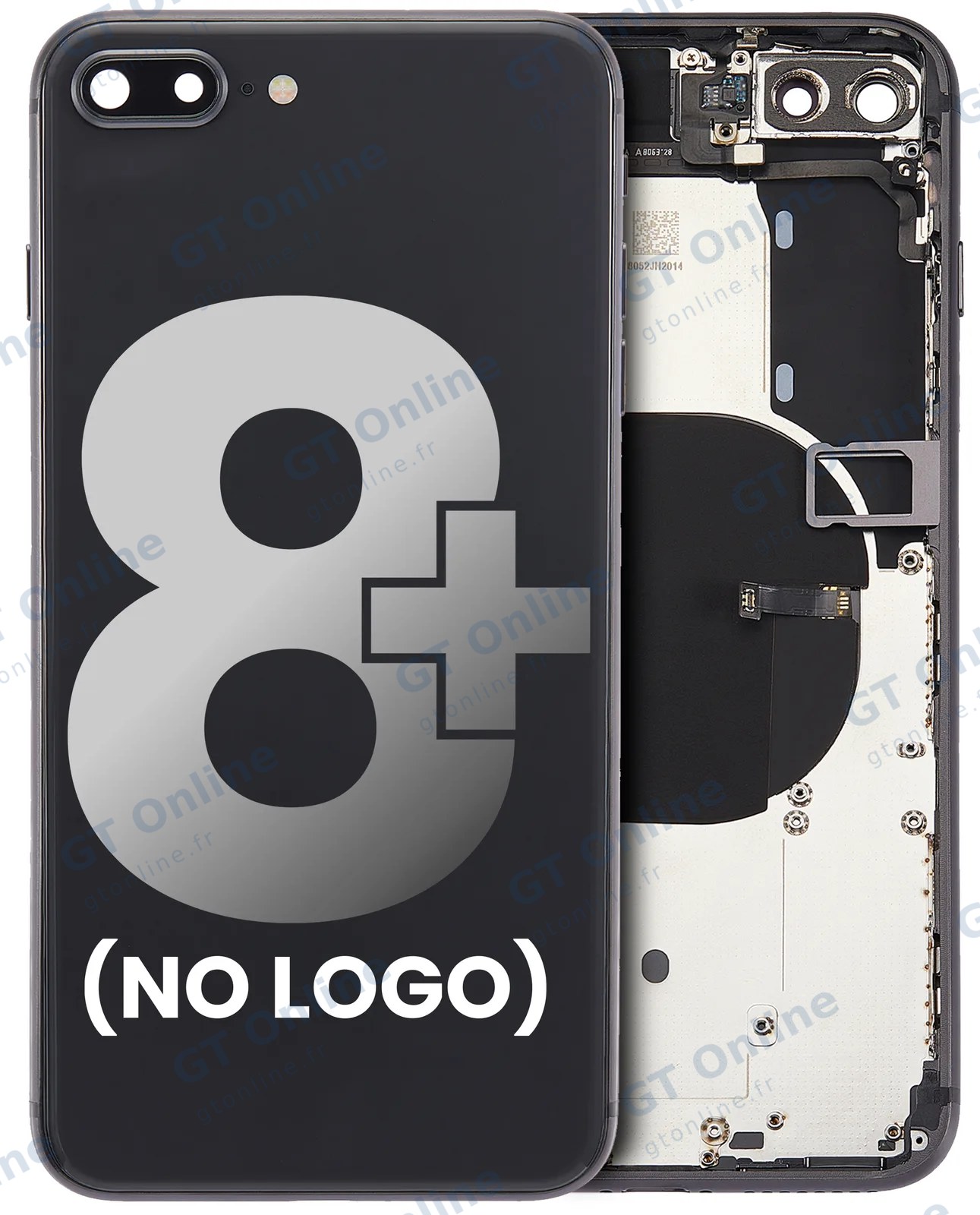 Châssis pour Apple iPhone 8 Plus (sans logo, compatible premium, gris sidéral)