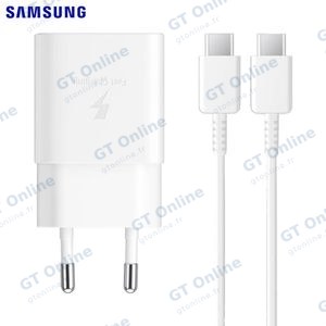 Chargeur Secteur USB-C Samsung EP-T1510XWEGEU avec Câble USB-C Blanc