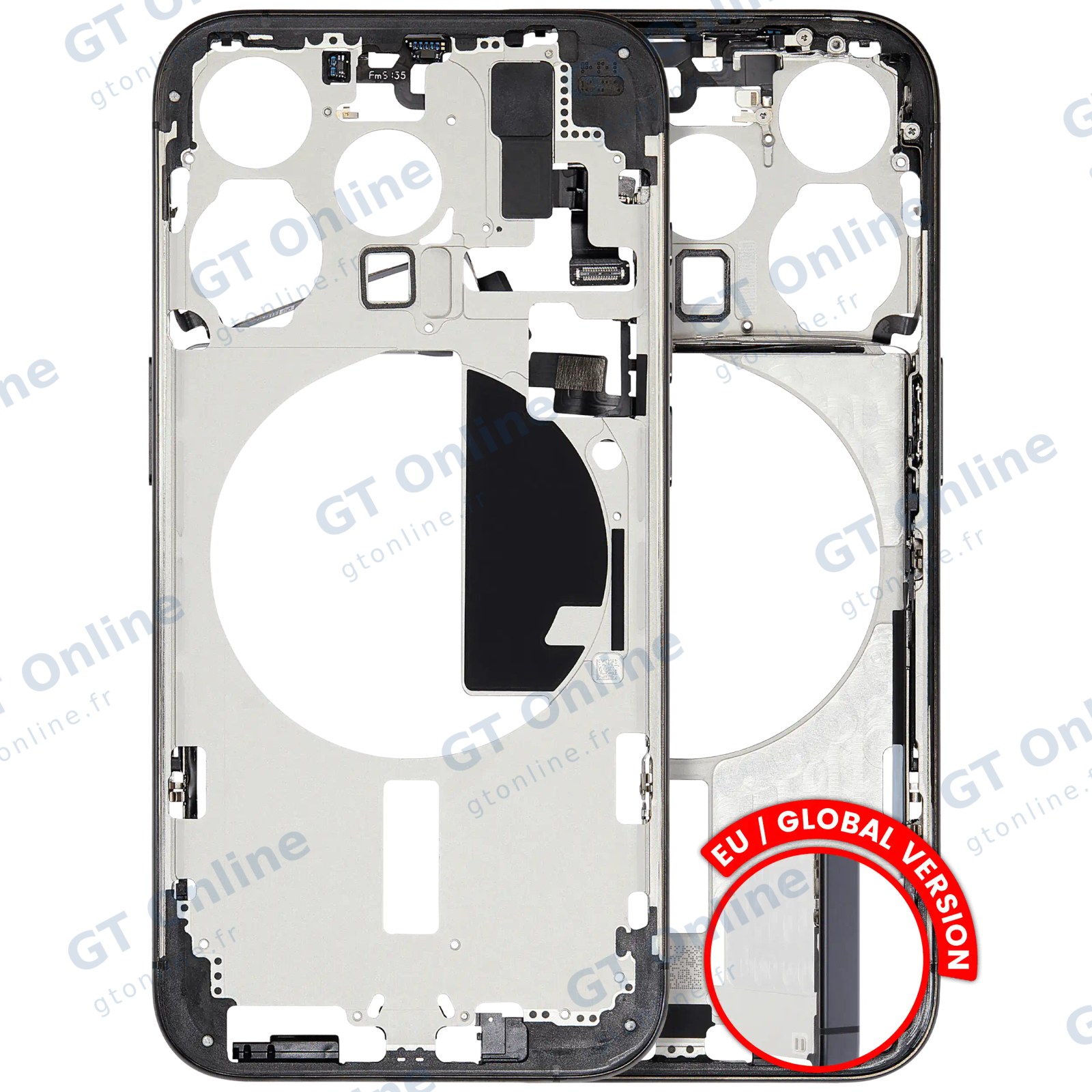 Châssis pour Apple iPhone 15 Pro (version EU, origine d'occasion — grade A, Black Titanium)