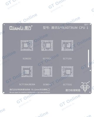 Outillage pour Qianli Bumblebee Stencil (QS27) SPREADTRUM CPU1 (Qianli) SC8825C / SC7730A / 8830A / SC7731C / SC9850 / SC7715A / SC7731G