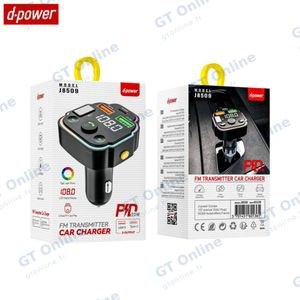 Transmetteur FM Bluetooth & Chargeur Voiture d-power J8509 20W 2x USB + Type-C Noir