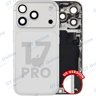 Châssis arrière pour Apple iPhone 17 Pro avec nappe de charge (version US, origine d'occasion — grade A, argent)