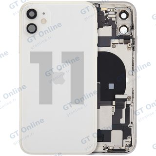 Châssis avec nappe de charge et petits composants pour Apple iPhone 11 (origine d'occasion — grade B, blanc)