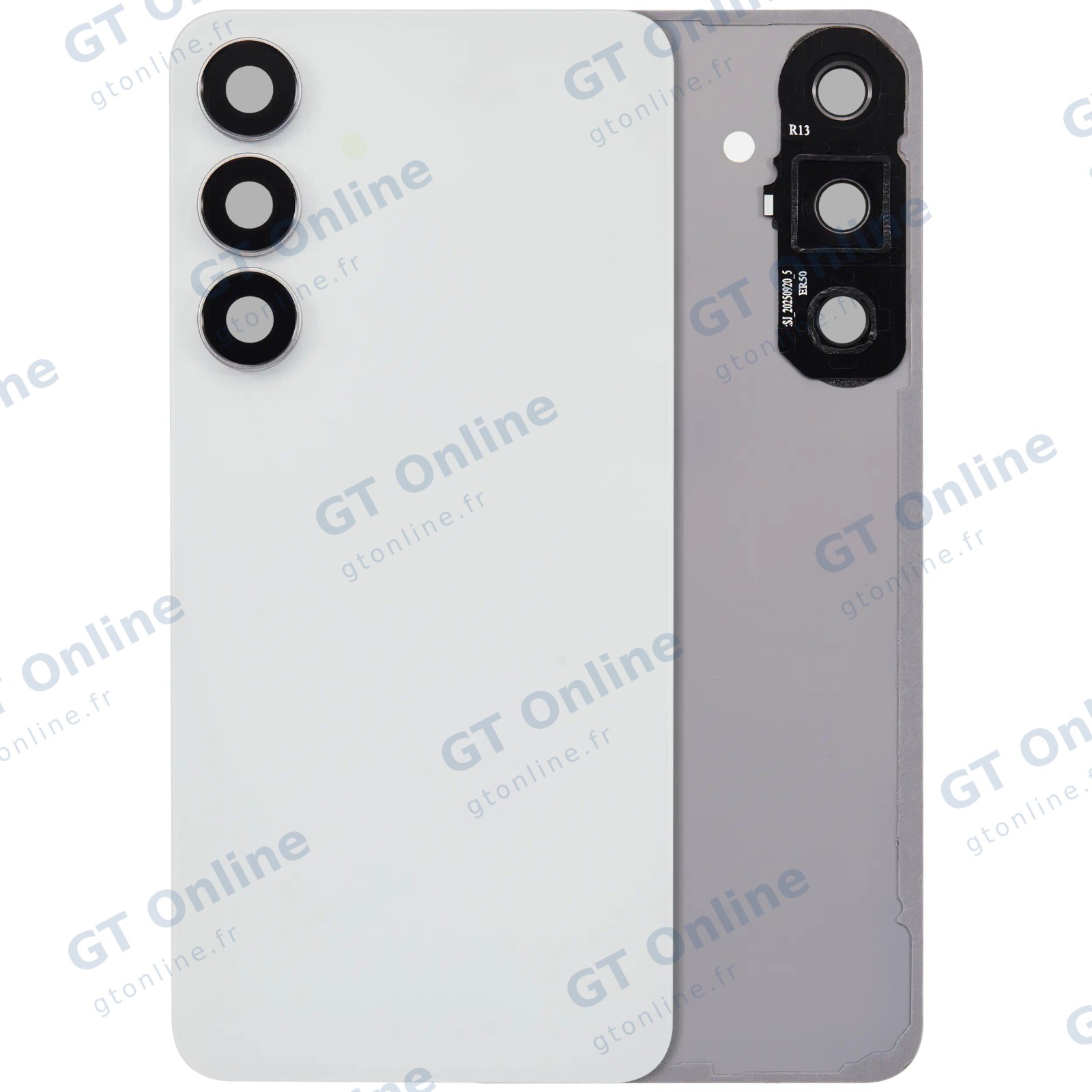 Vitre arrière pour Samsung Galaxy S25 FE (sans logo, compatible premium, blanc)