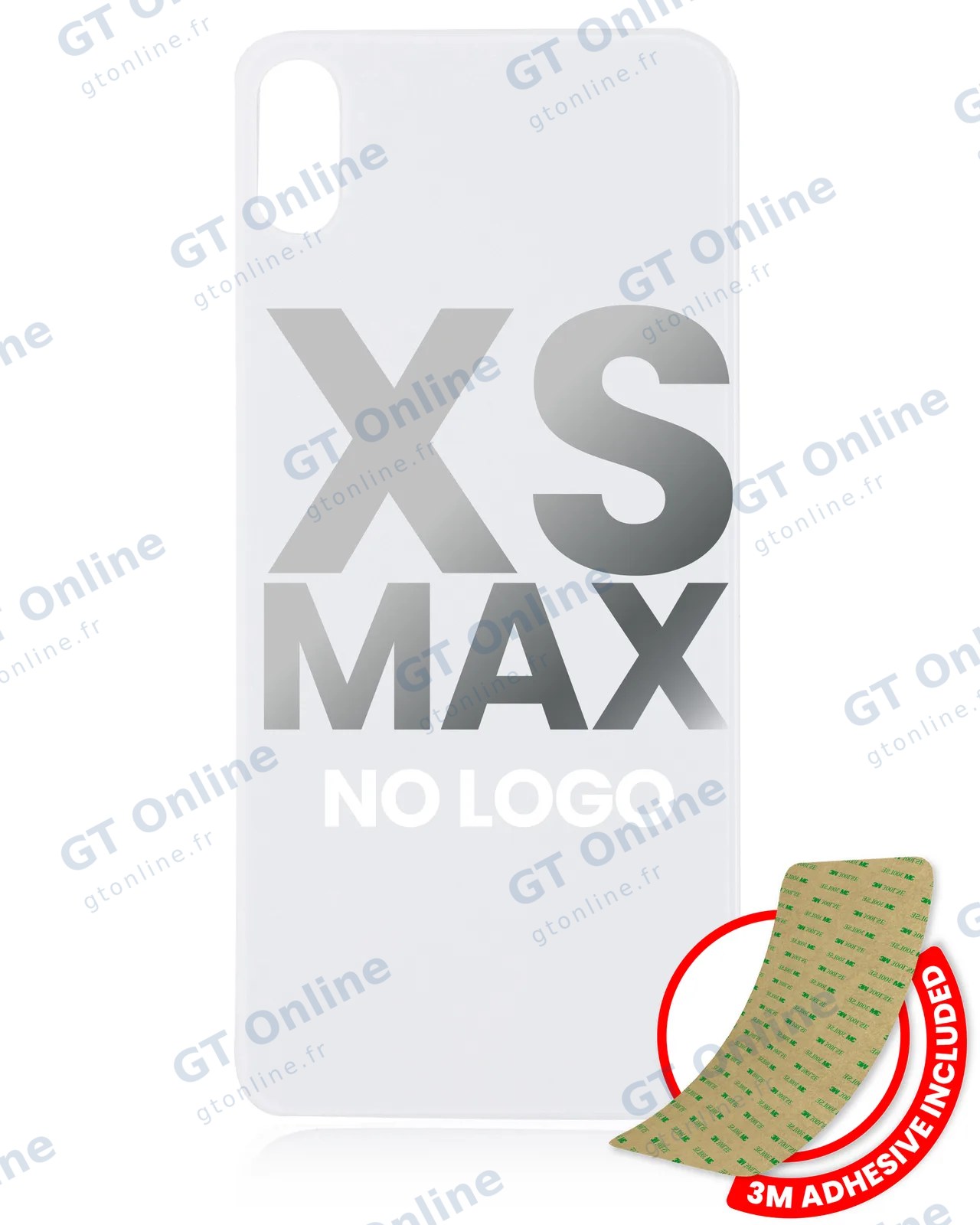 Vitre arrière pour Apple iPhone XS Max (No Logo / Large Camera Hole, argent)