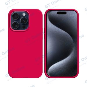 Coque Silicone Compatible pour Apple iPhone 15 Pro (#56) Rose Vif