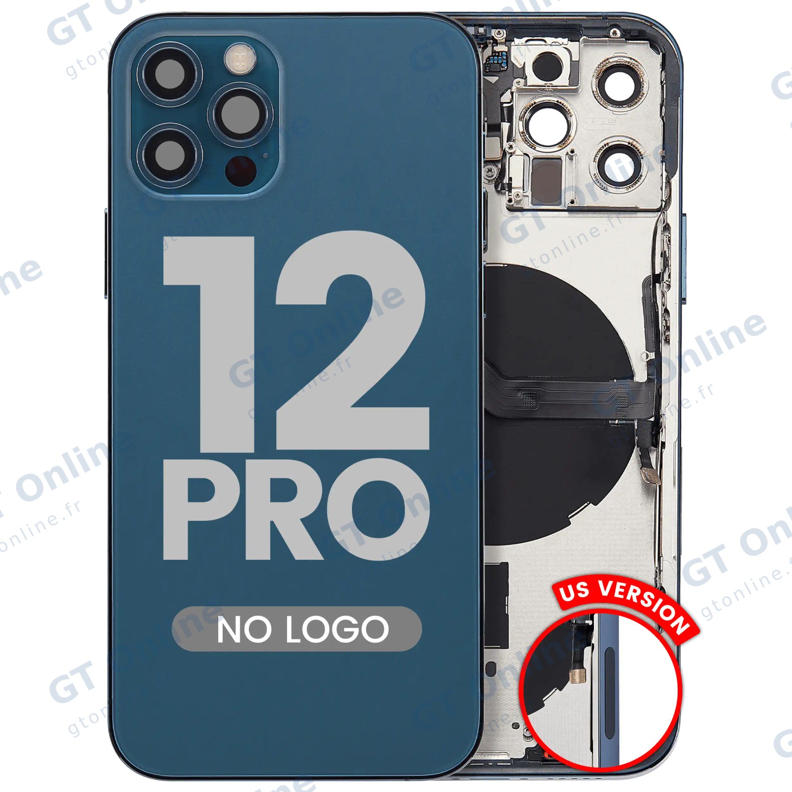 Châssis pour Apple iPhone 12 Pro (version US, compatible premium, Pacific Blue)