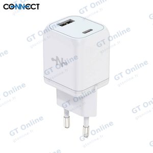 Chargeur Secteur GaN Multi CONNECT MC-CBDAC33W Charge Rapide 33W (USB + Type-C) Blanc
