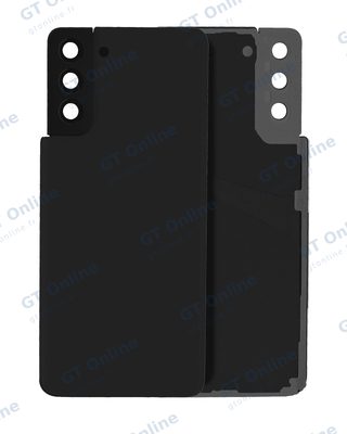 Vitre arrière pour Samsung Galaxy S21 Plus (sans logo, compatible premium, noir fantôme)