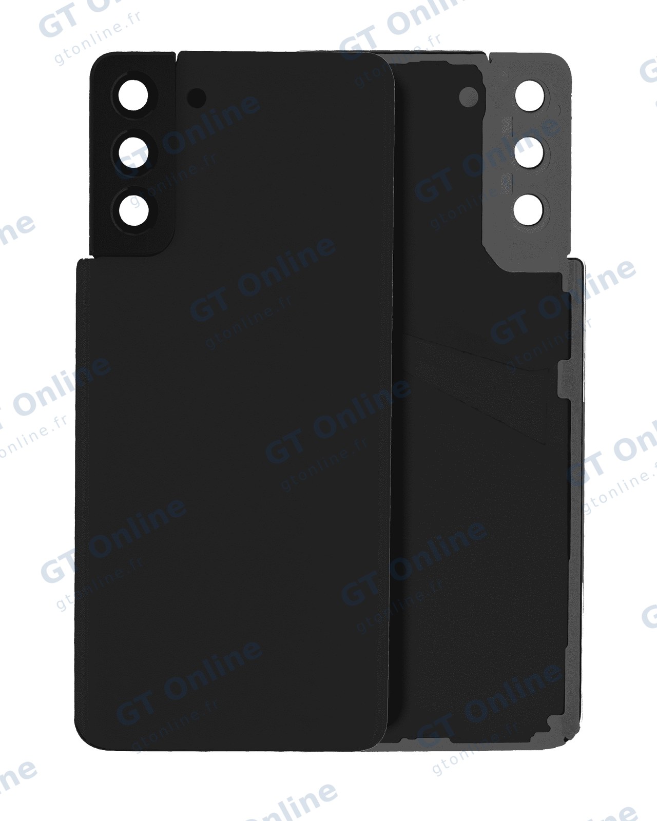 Vitre arrière pour Samsung Galaxy S21 Plus (sans logo, compatible premium, noir fantôme)