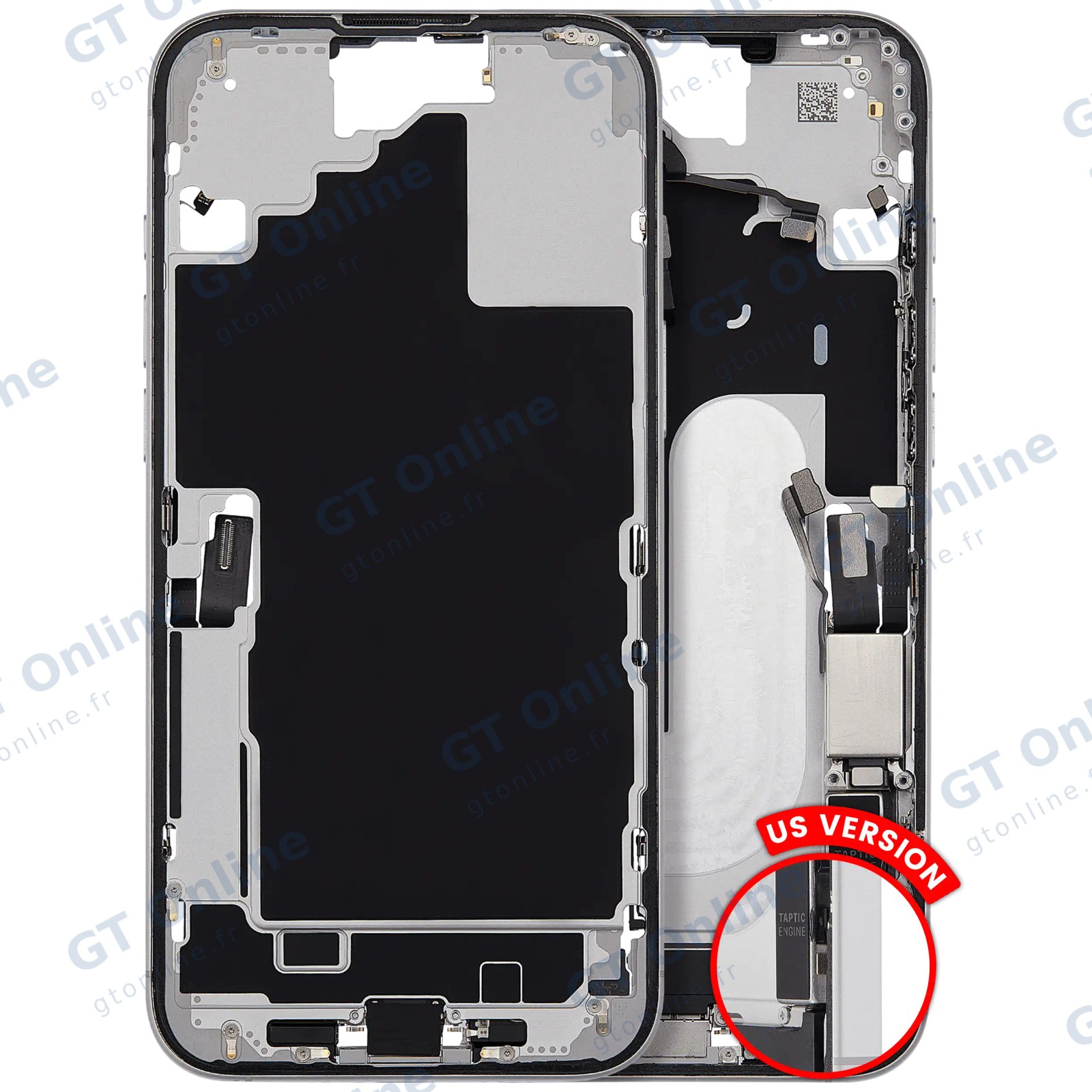 Châssis pour Apple iPhone 16 Plus (version US, origine d'occasion — grade A, blanc)