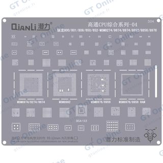 Outillage pour Qianli Bumblebee Stencil (QS504) Qualcomm CPU 04-Snapdragon 800 / 801 / 808 / 650 / 652-MSM8274 / 8674 / 8974 / 8992 / 8856 / 8976 (Qianli)