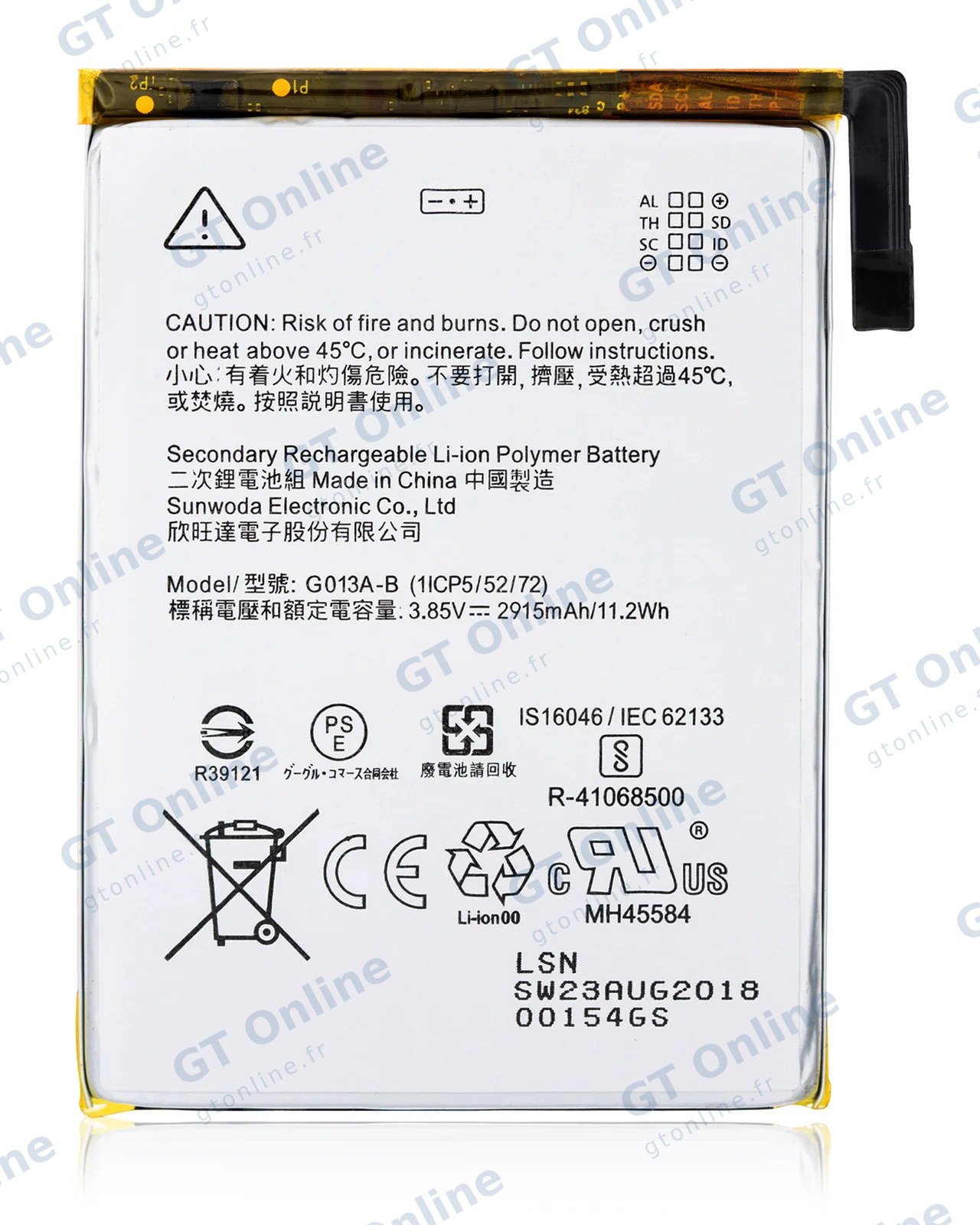 Batterie pour Google Pixel 3 (G013A-B)