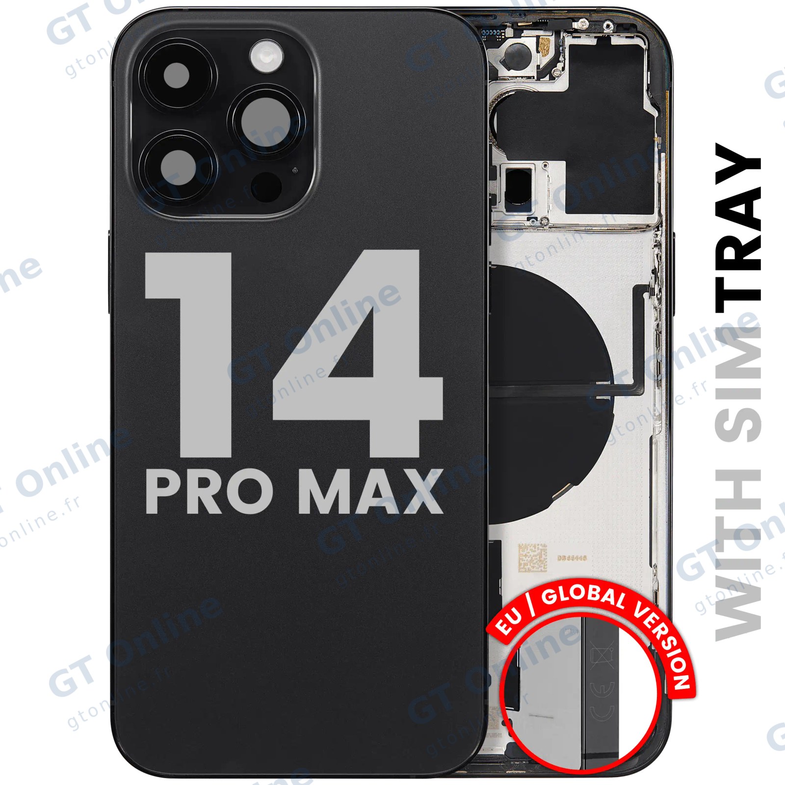 Châssis pour Apple iPhone 14 Pro Max (version EU, origine d'occasion — grade B, noir sidéral)