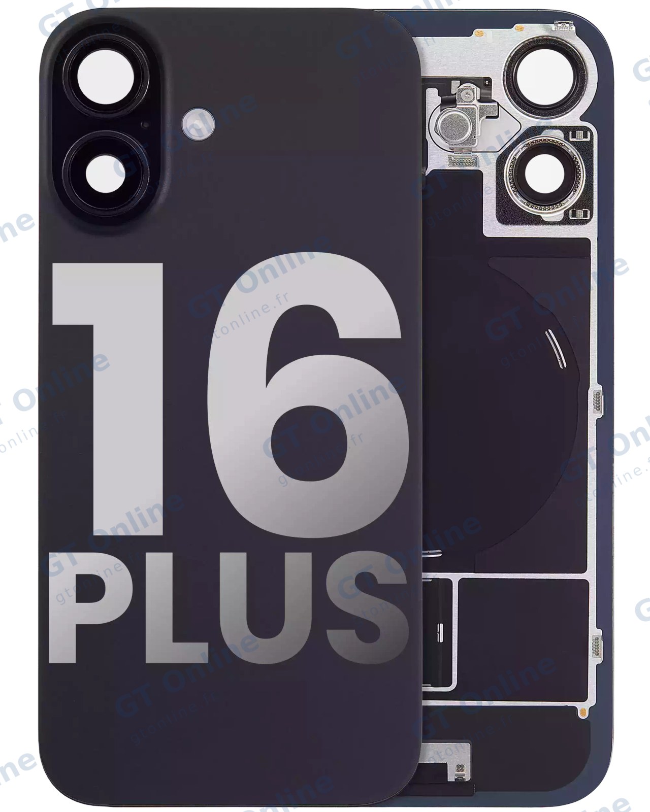 Vitre arrière pour Apple iPhone 16 Plus (origine d'occasion — grade A, noir)
