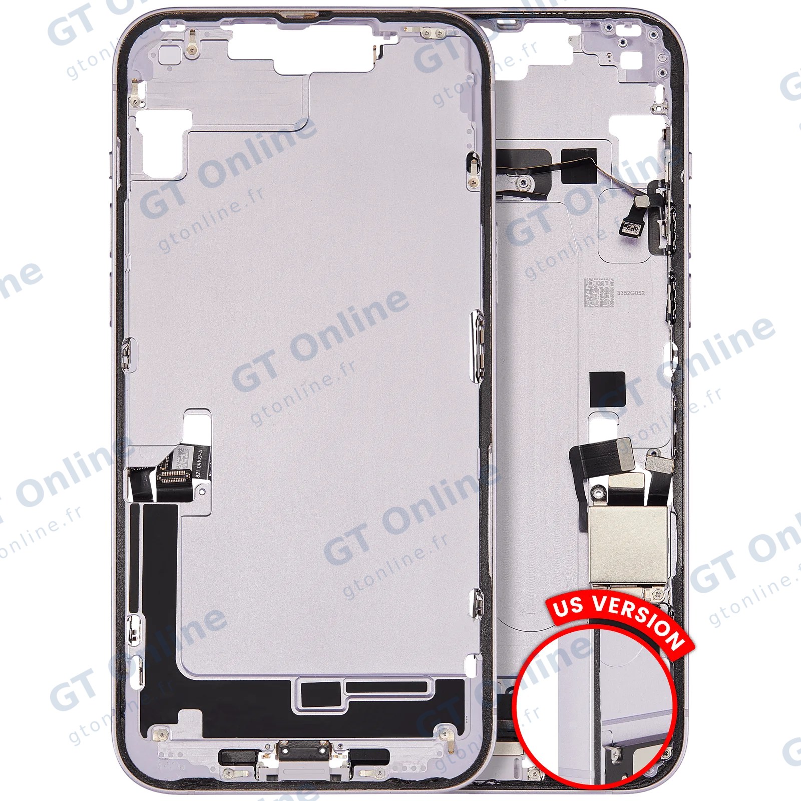 Châssis pour Apple iPhone 14 Plus (version US, origine d'occasion — grade B, violet)