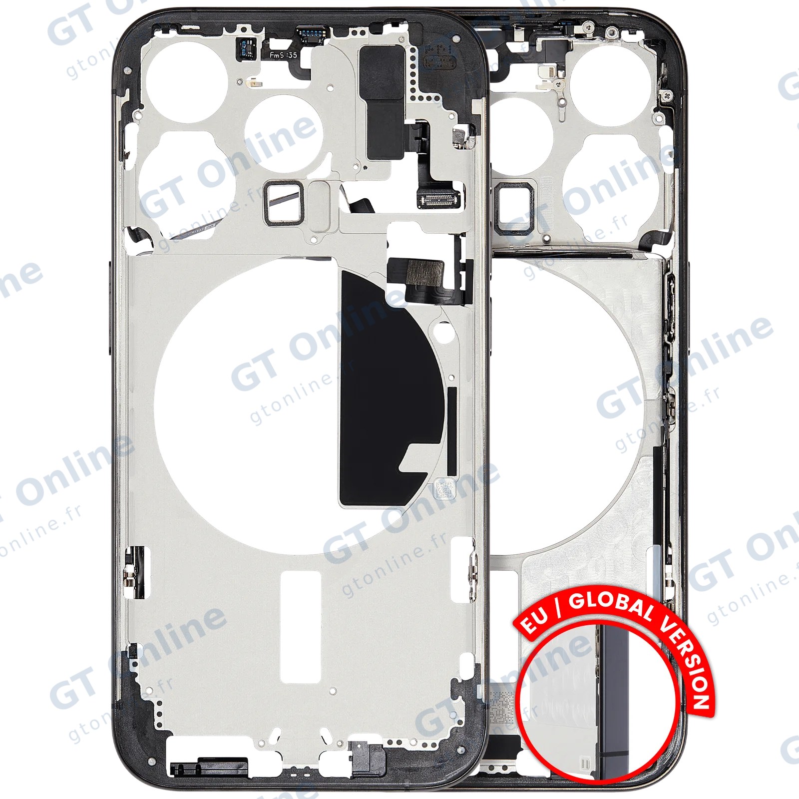 Châssis pour Apple iPhone 15 Pro (version EU, origine d'occasion — grade B, Black Titanium)