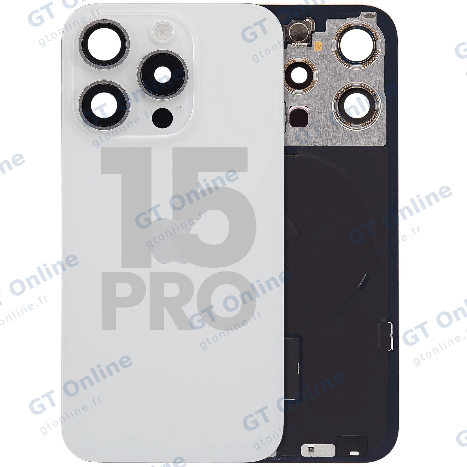 Vitre arrière pour Apple iPhone 15 Pro (origine d'occasion — grade A, White Titanium)