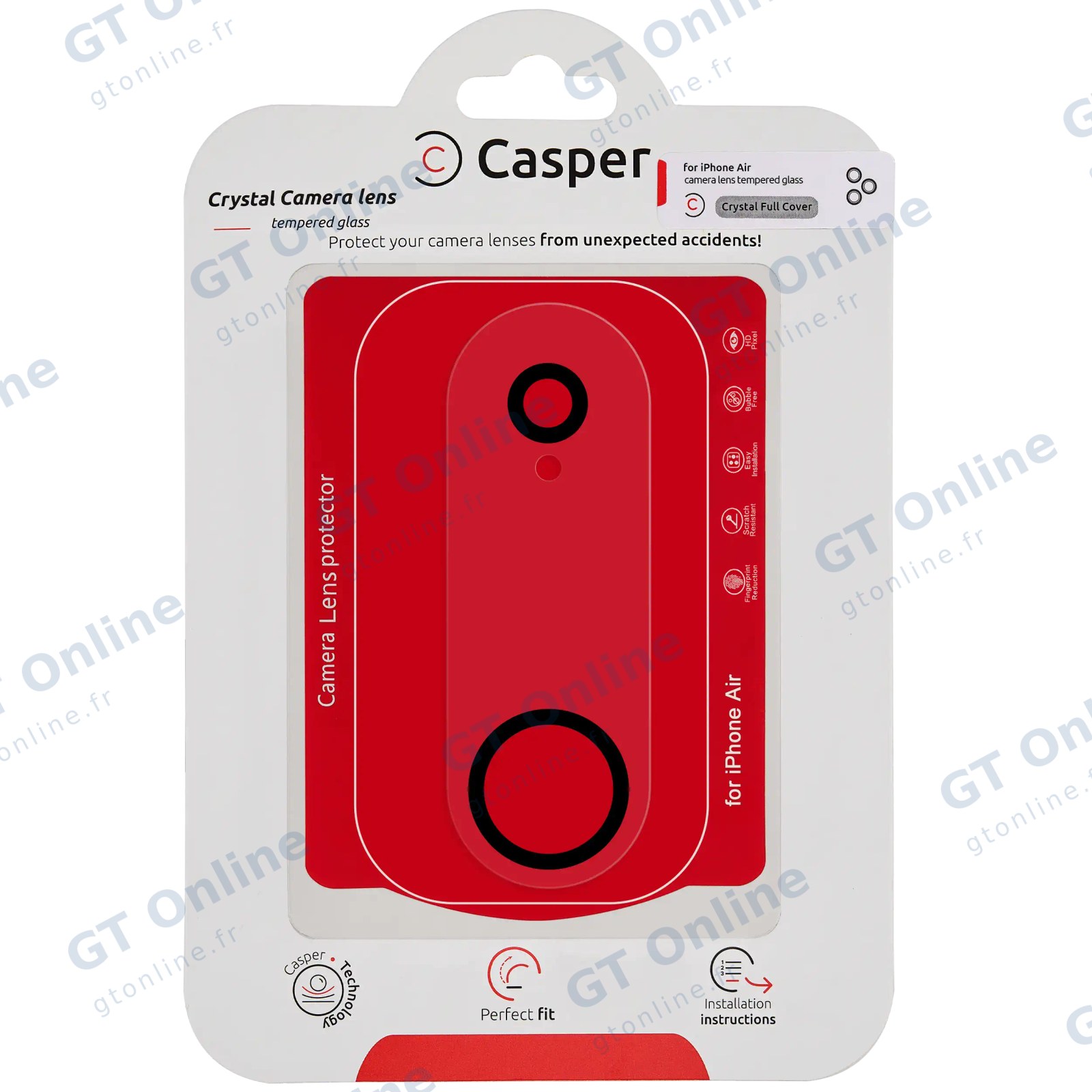Protection des caméras pour iPhone Air (Casper Crystal Full Cover) — vue 1