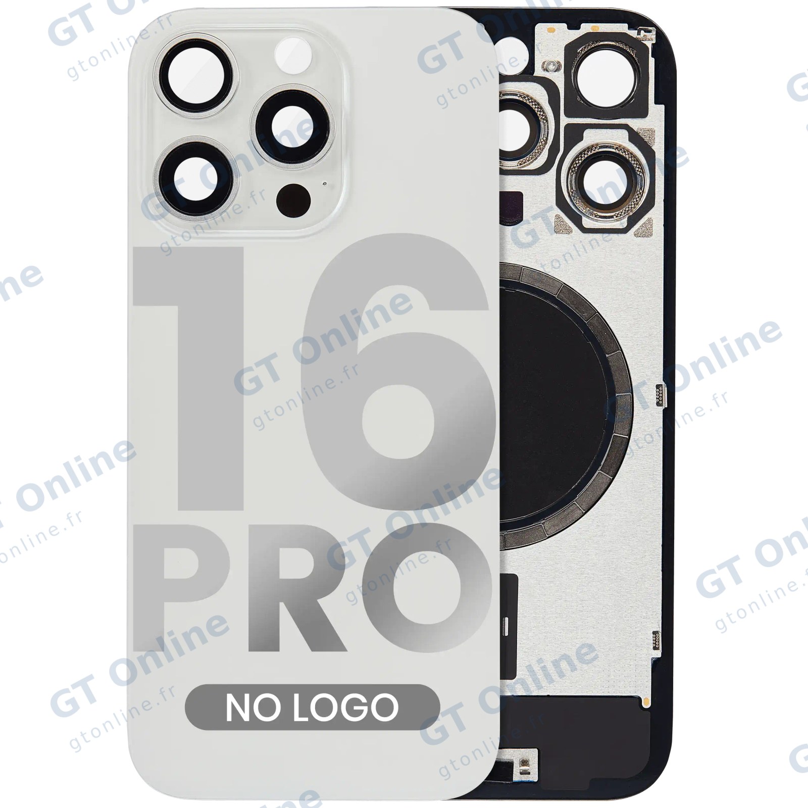 Vitre arrière pour Apple iPhone 16 Pro (sans logo, compatible, White Titanium) — réf. 107082546334