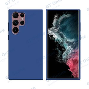 Coque Silicone Compatible pour Samsung Galaxy S22 Ultra S908 (#16) Bleu Marine