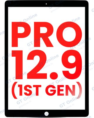 Vitre tactile pour Apple iPad Pro 12.9" 1st Gen (2015) (OCA préinstallé, séparation de la vitre requise, compatible premium, noir)