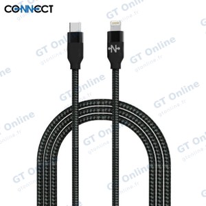 Câble Data USB-C vers Lightning CONNECT MC-CLN3 Nylon Tressé 20W (1m) Noir