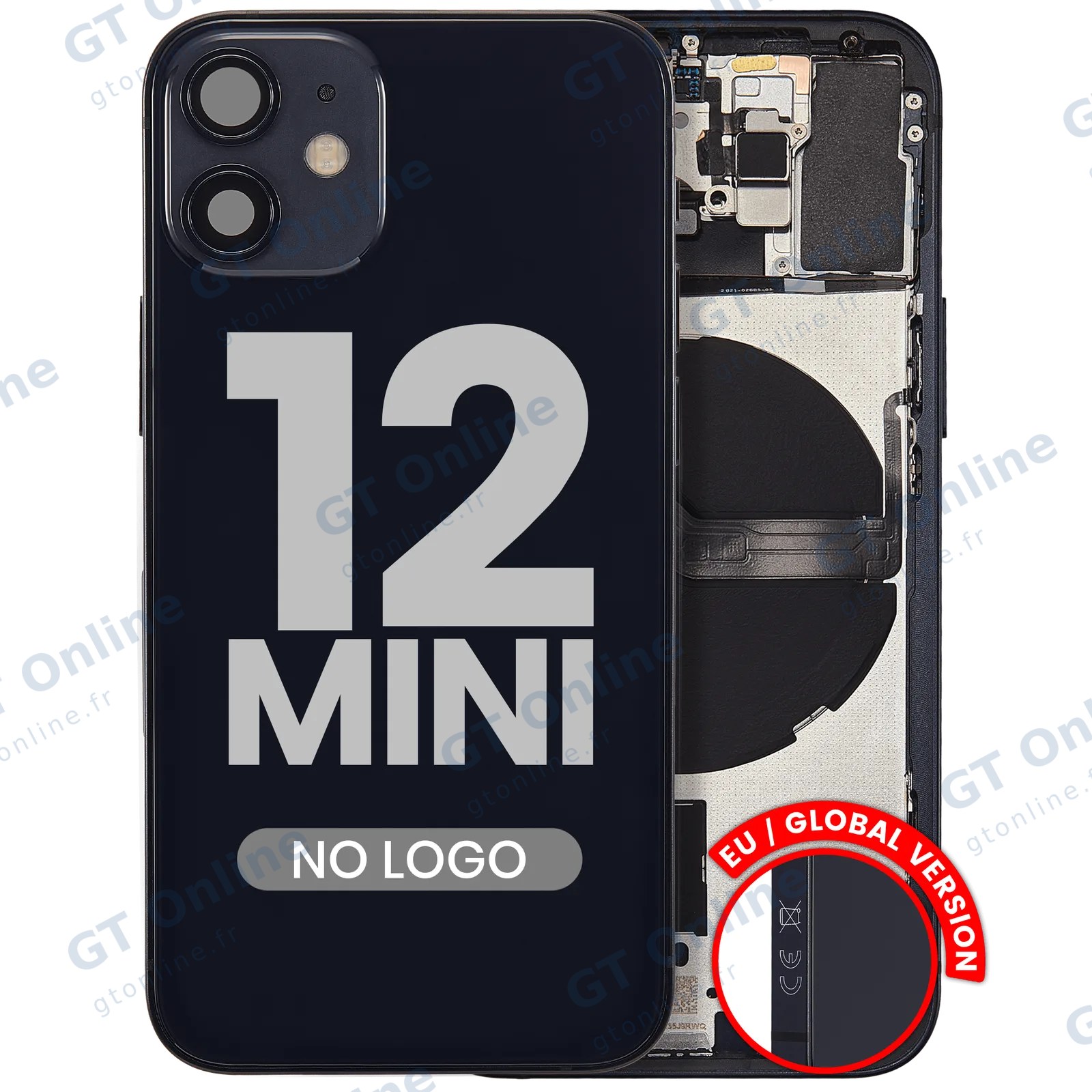 Châssis pour Apple iPhone 12 Mini (version EU, compatible premium, noir)