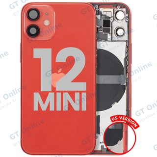 Châssis pour Apple iPhone 12 Mini (version US, origine d'occasion — grade B, rouge)