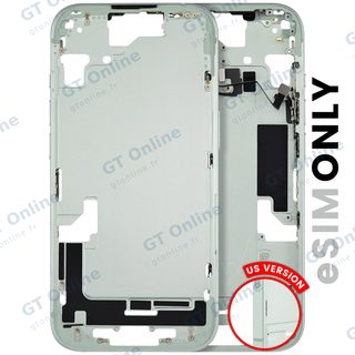 Châssis pour Apple iPhone 15 (version US, origine d'occasion — grade A, vert) — Châssis central avec petites pièces