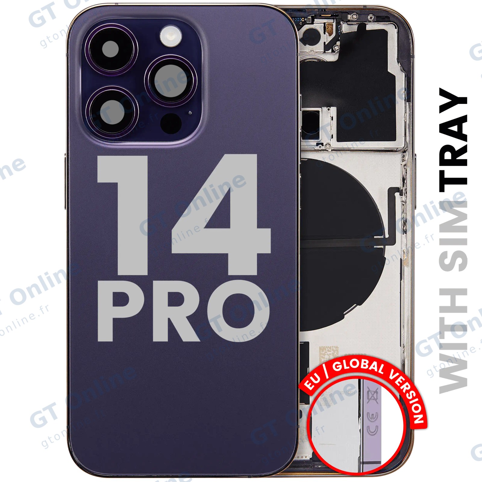 Châssis pour Apple iPhone 14 Pro (version EU, origine d'occasion — grade B, Deep Purple)