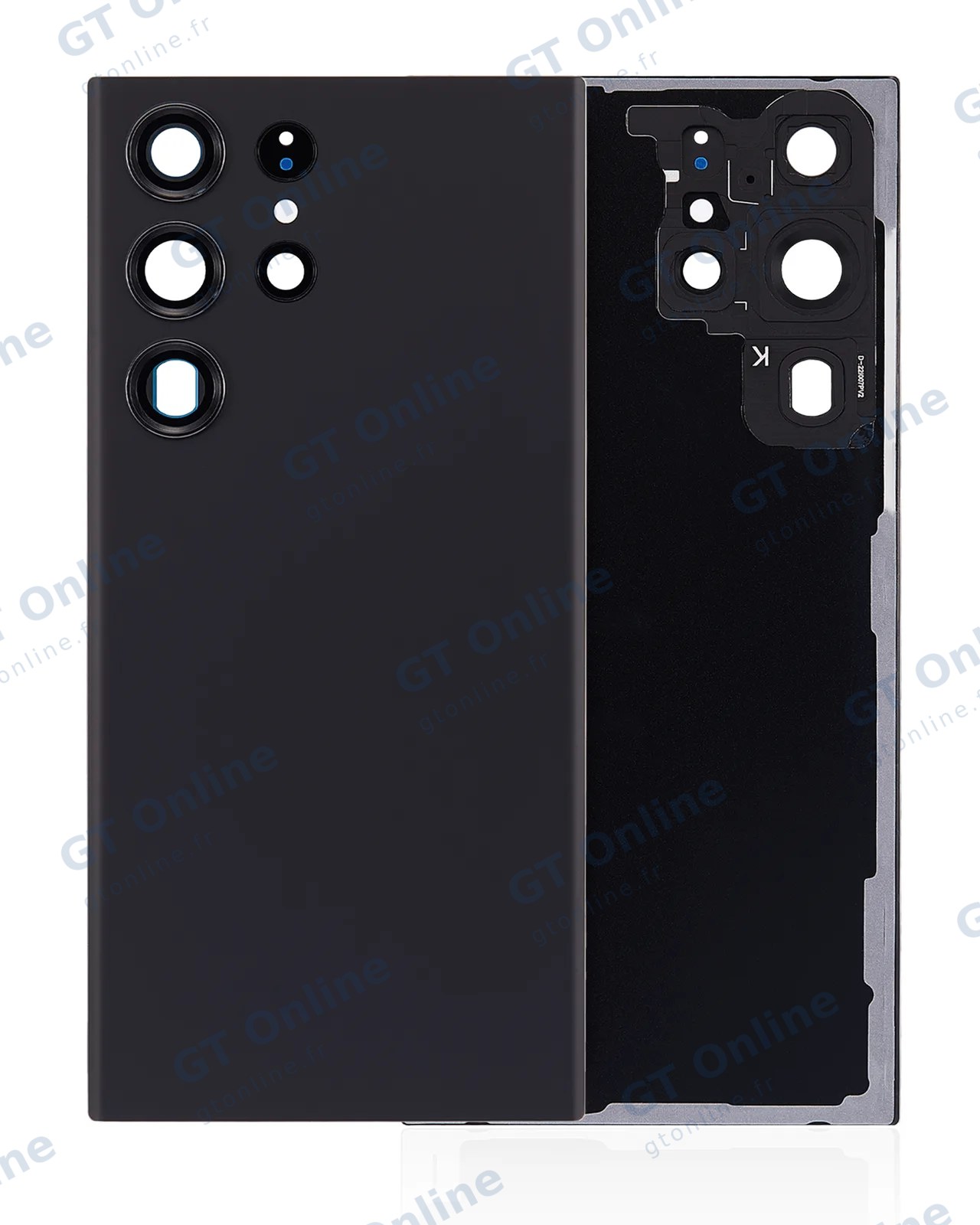 Vitre arrière pour Samsung Galaxy S23 Ultra (pack service origine, noir fantôme)