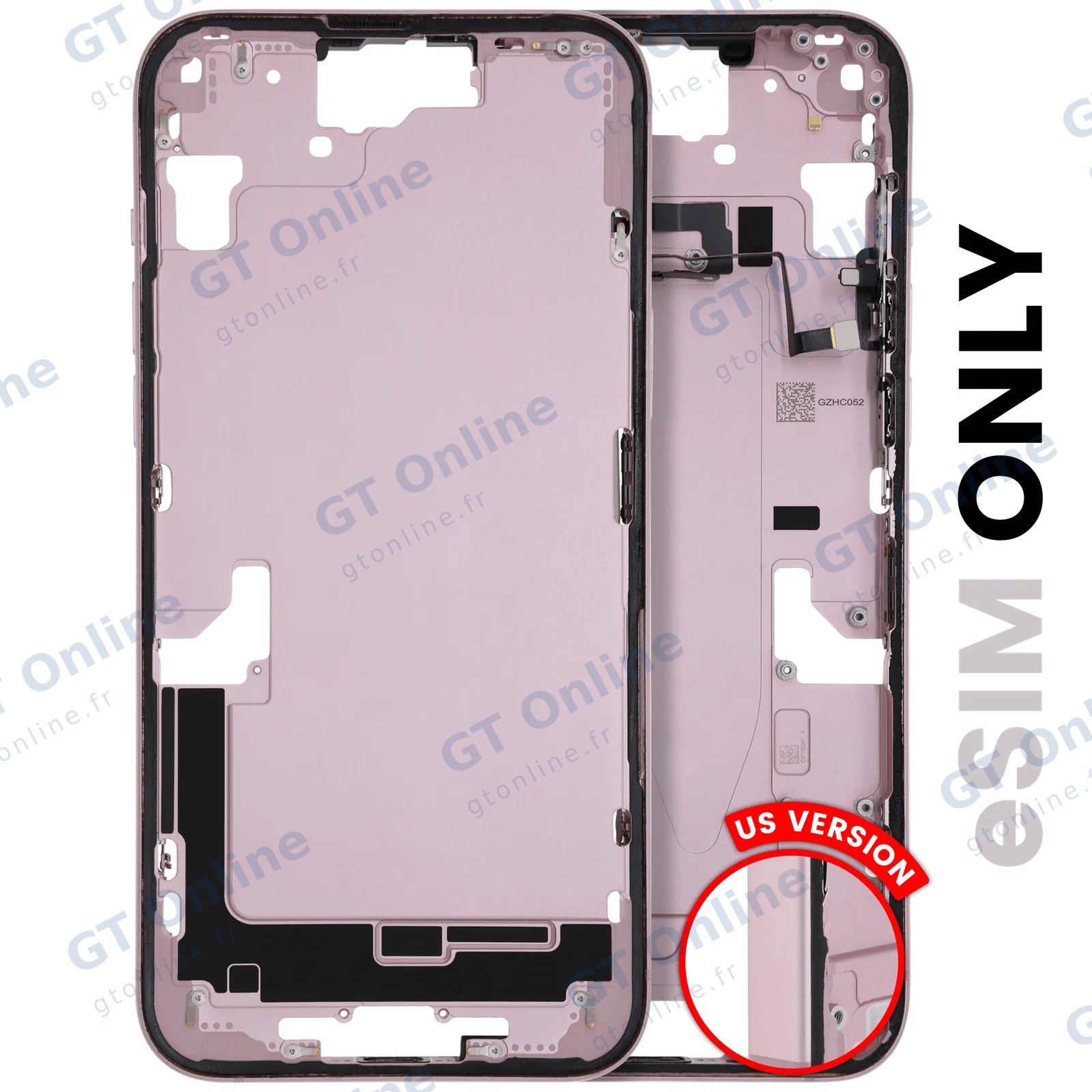 Châssis pour Apple iPhone 15 Plus (version US, origine d'occasion — grade A, rose)