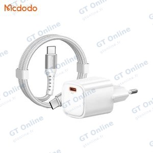 Chargeur Secteur USB-C GaN Mcdodo CH-0083 avec Câble USB-C vers USB-C 30W 1m Blanc