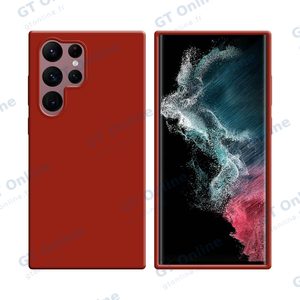 Coque Silicone Compatible pour Samsung Galaxy S22 Ultra S908 (#1) Rouge
