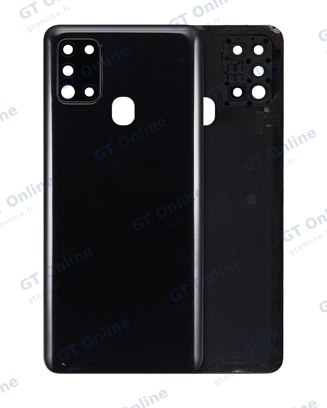 Vitre arrière pour Samsung Galaxy A21s (A217 / 2020) (pack service origine, noir)