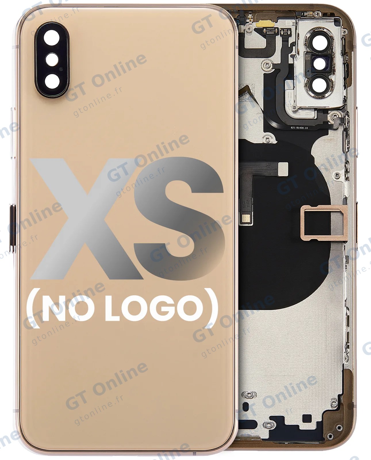 Châssis pour Apple iPhone XS (sans logo, compatible premium, or)