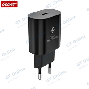 Chargeur Secteur USB-C d-power J8544B 25W Noir