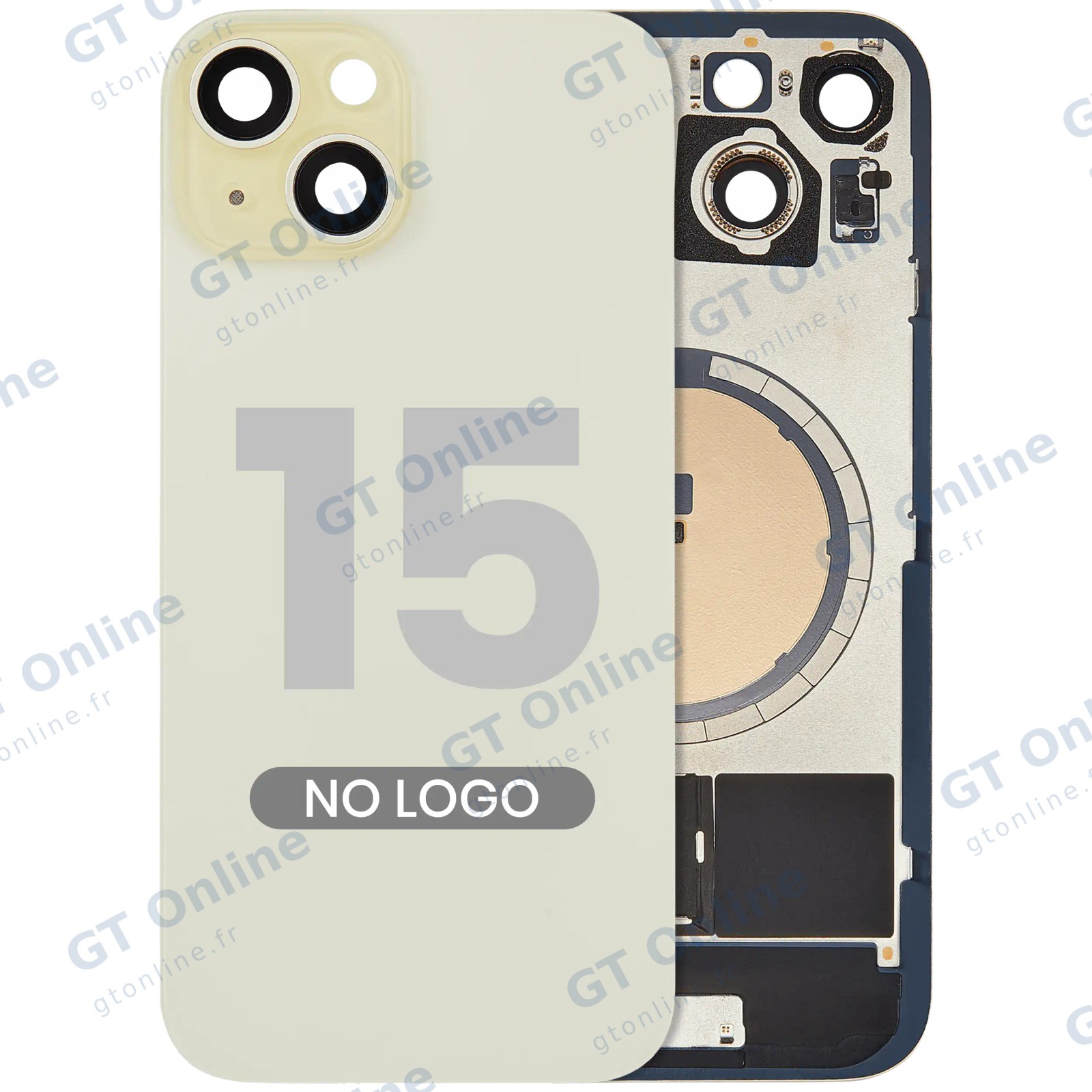Vitre arrière pour Apple iPhone 15 (sans logo, jaune) — réf. 107183138940