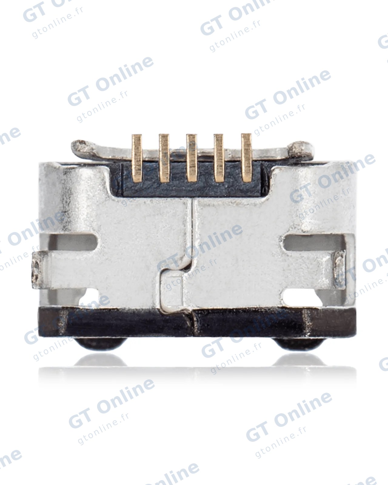 Connecteur de charge à souder — format Micro B, 5 broches, 4 points de fixation (C144)
