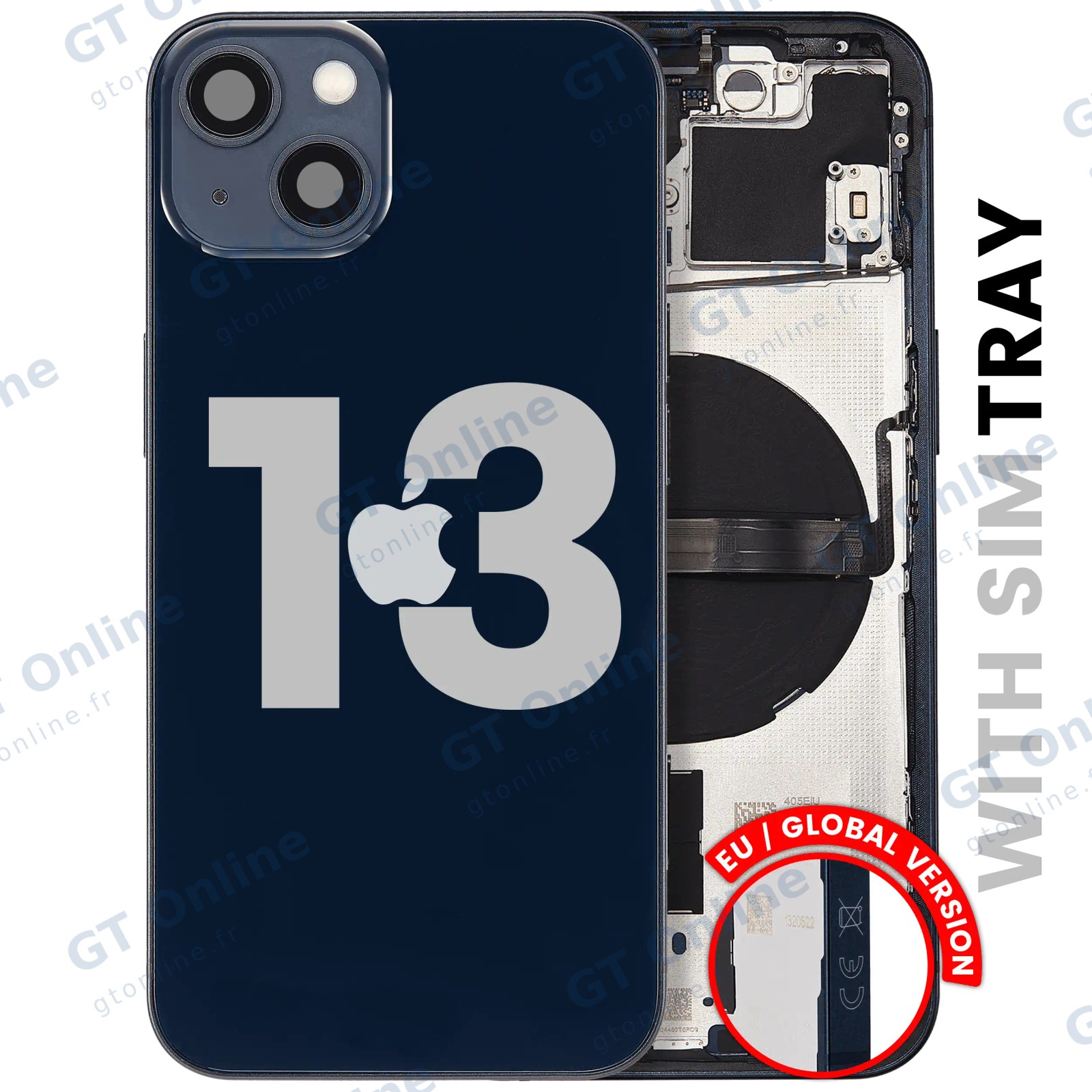 Châssis pour Apple iPhone 13 (version EU, origine d'occasion — grade B, minuit)