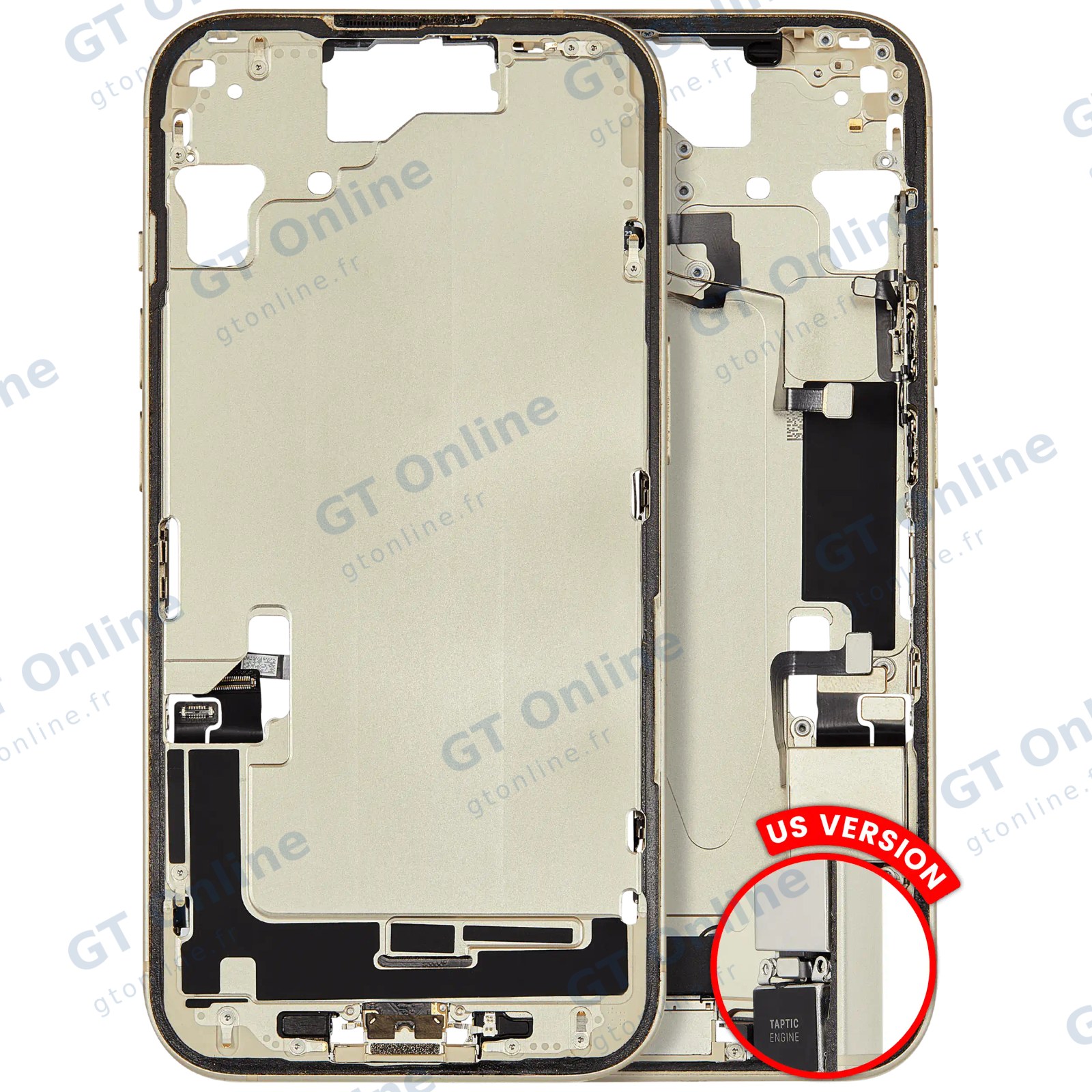 Châssis pour Apple iPhone 15 (version US, origine d'occasion — grade B, jaune)
