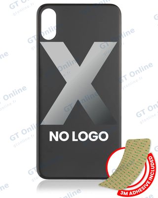 Vitre arrière pour Apple iPhone X (No Logo / Large Camera Hole, gris sidéral)
