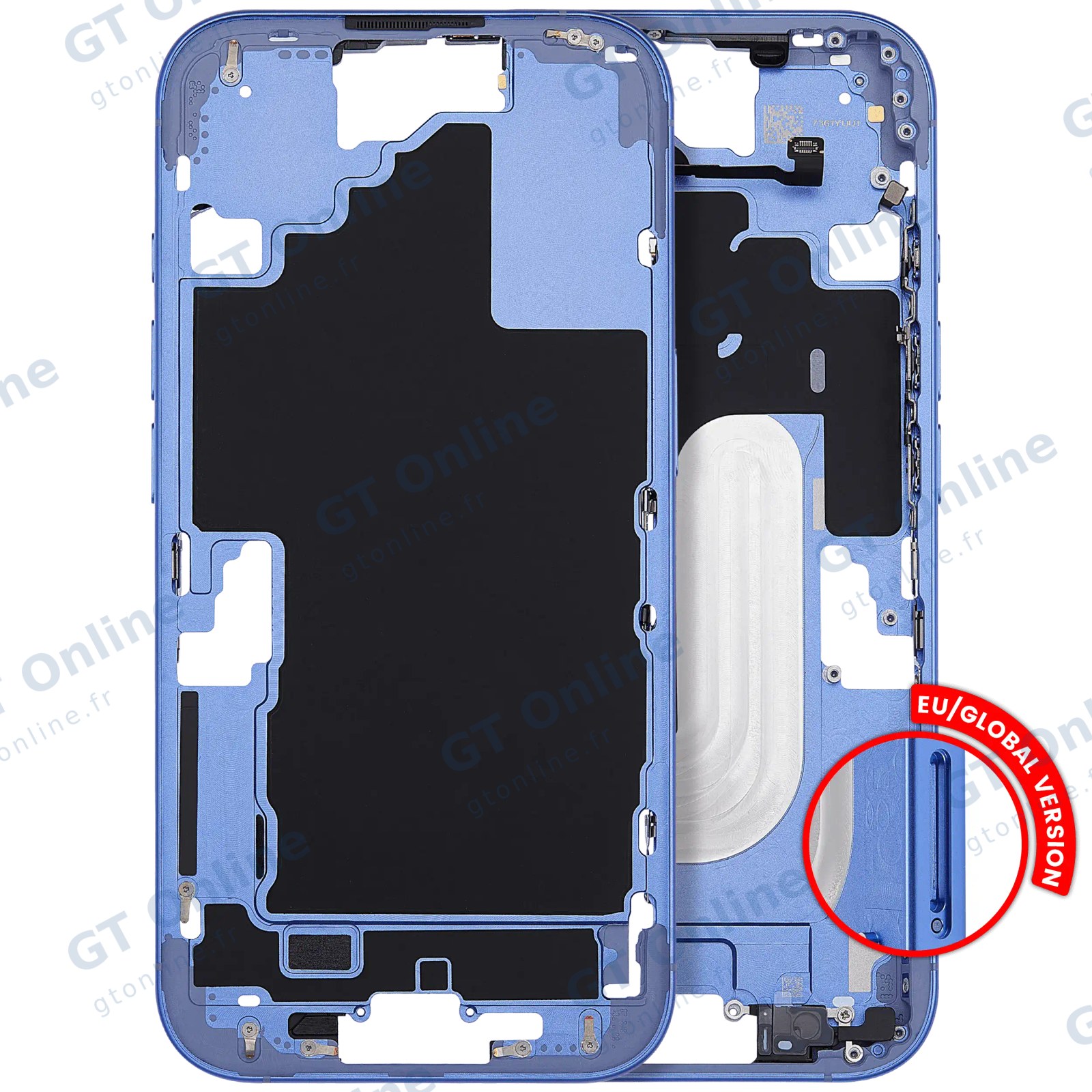 Châssis pour Apple iPhone 16 (version EU, compatible premium, Ultramarine)