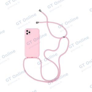 Coque Silicone avec Cordon Apple iPhone 13 Pro Max (02) Rose