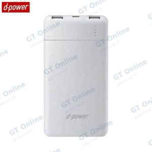 Batterie Externe Power Bank d-power P8283 10000mAh Blanc